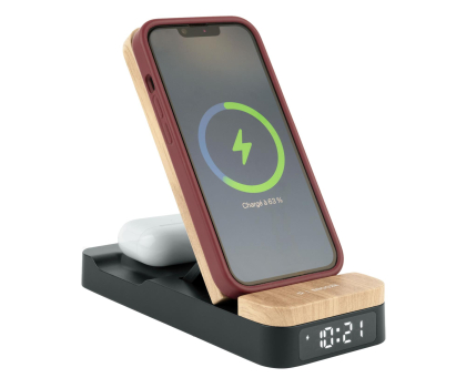 Ładowarka do smartfonów Thomson COSY Stacja ładująca 3w1 z budzikiem